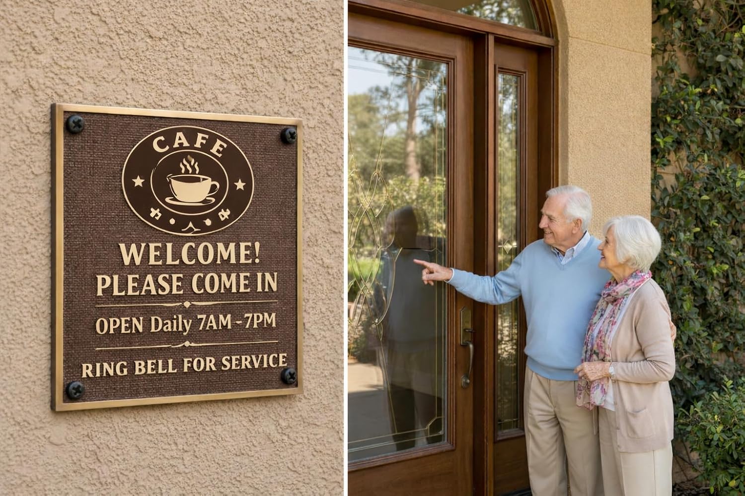 Custom Bronze Wall Plaque Personalized Name Sign with Engraving, Address & Business Signage Plate, Memorial & Gift Plaque for Home, Office, Entrance, Dedication Use