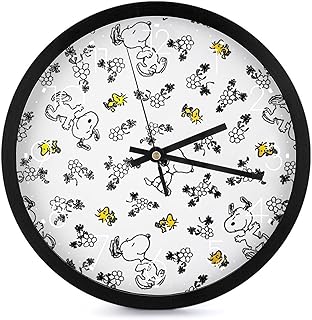 Asamike 時計 おしゃれ 置き時計 アニメ スヌーピー 掛け時計 静音 時計 壁掛け 自宅 寝室 かけ時計 電池式 非電波 円形 直径25cm フック付き インテリア 部屋飾り カフェ装飾 開店祝い 新築祝い 贈り物 GZ0807 白