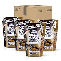 Milmil Sapone Liquido, Fragranza Argan & Miele, Ricarica Universale Maxirisparmio, Dermatologicamente Testato pH 5.5-4 x 2000 ML