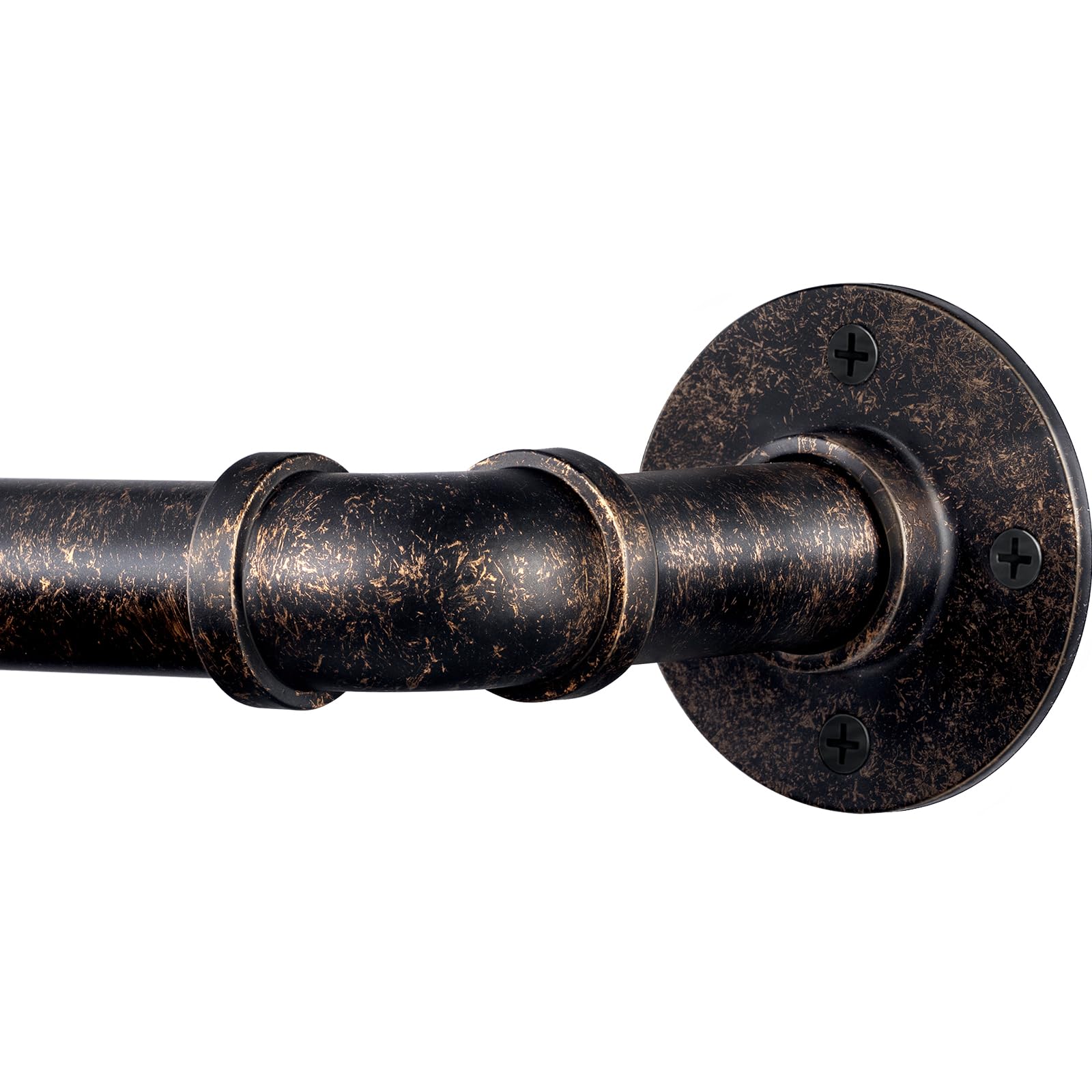 DEFYNEE Curtain Poles for Eyelet Curtains, 80-120cm Vintage Bronze Curtain Pole Metal 25mm Diameter Adjustable Industrial Curtain Rod, Indoor/Outdoor Curtain Rails for Bedroom, Living room, Office