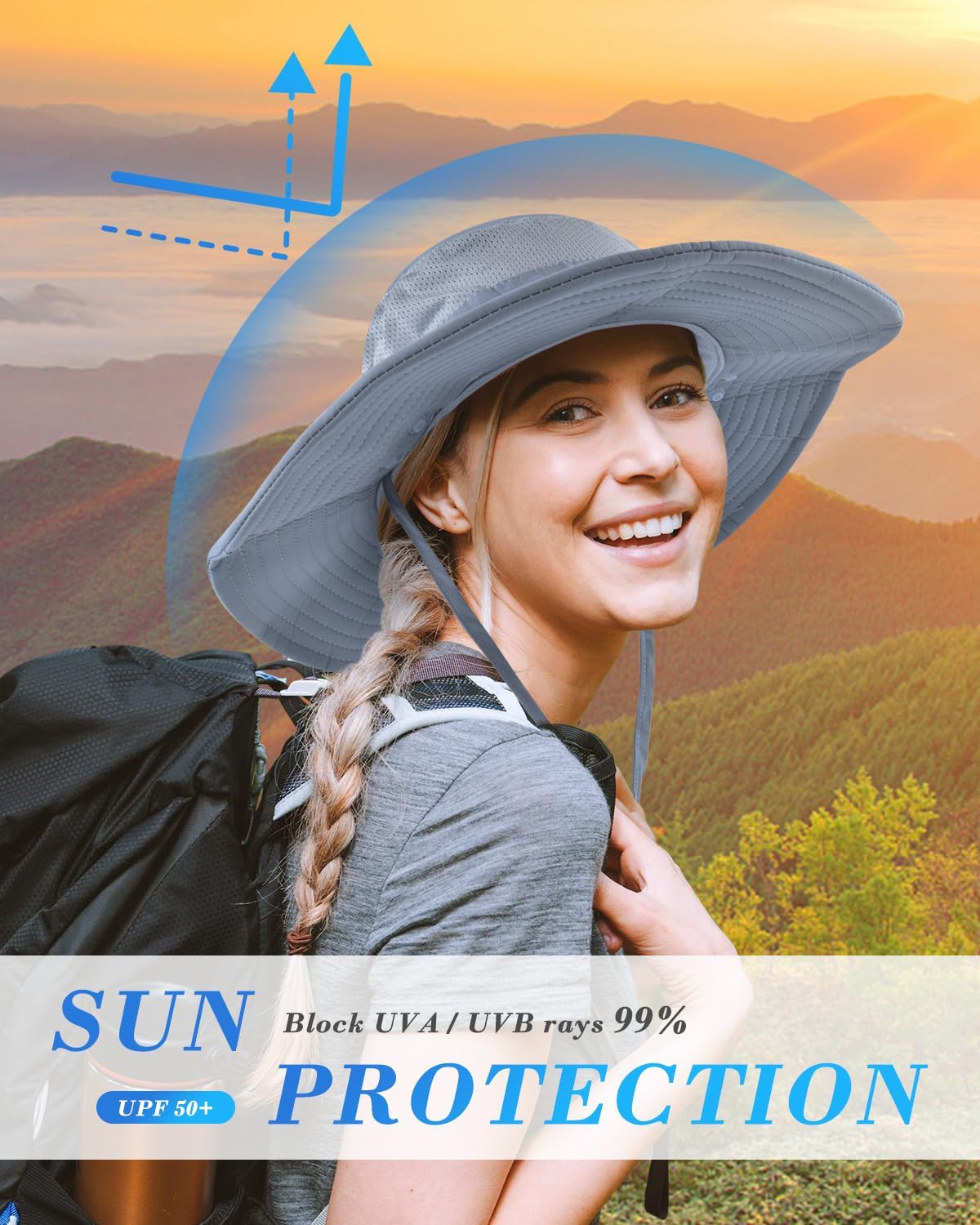 BROTOU Sun Cap Fishing Hats, UPF 50+ Wide Brim Outdoor Protection Hat, Sun Hat with Face & Neck Flap Cover for Men and Women - Image 3