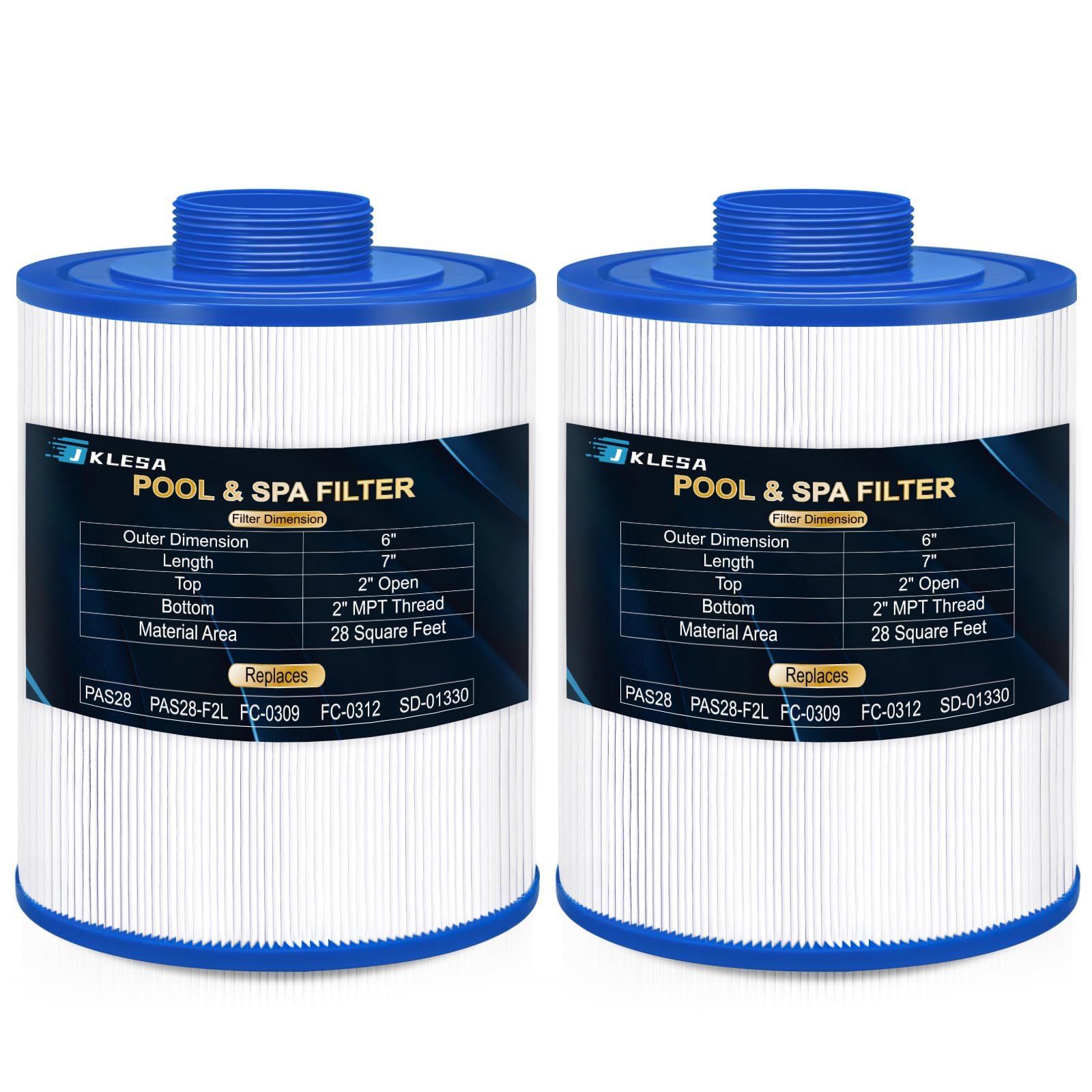 PAS28 - Filtro compatible con PAS28, PAS28-F2L, PAS28-F2L-B12, X29-PAS28-F2L, 06-0052-12, 06-0055-12, FC-0309, FC-0312, SD-01330, cartucho de repuesto para bañera de hidromasaje, spa, piscina, paquete