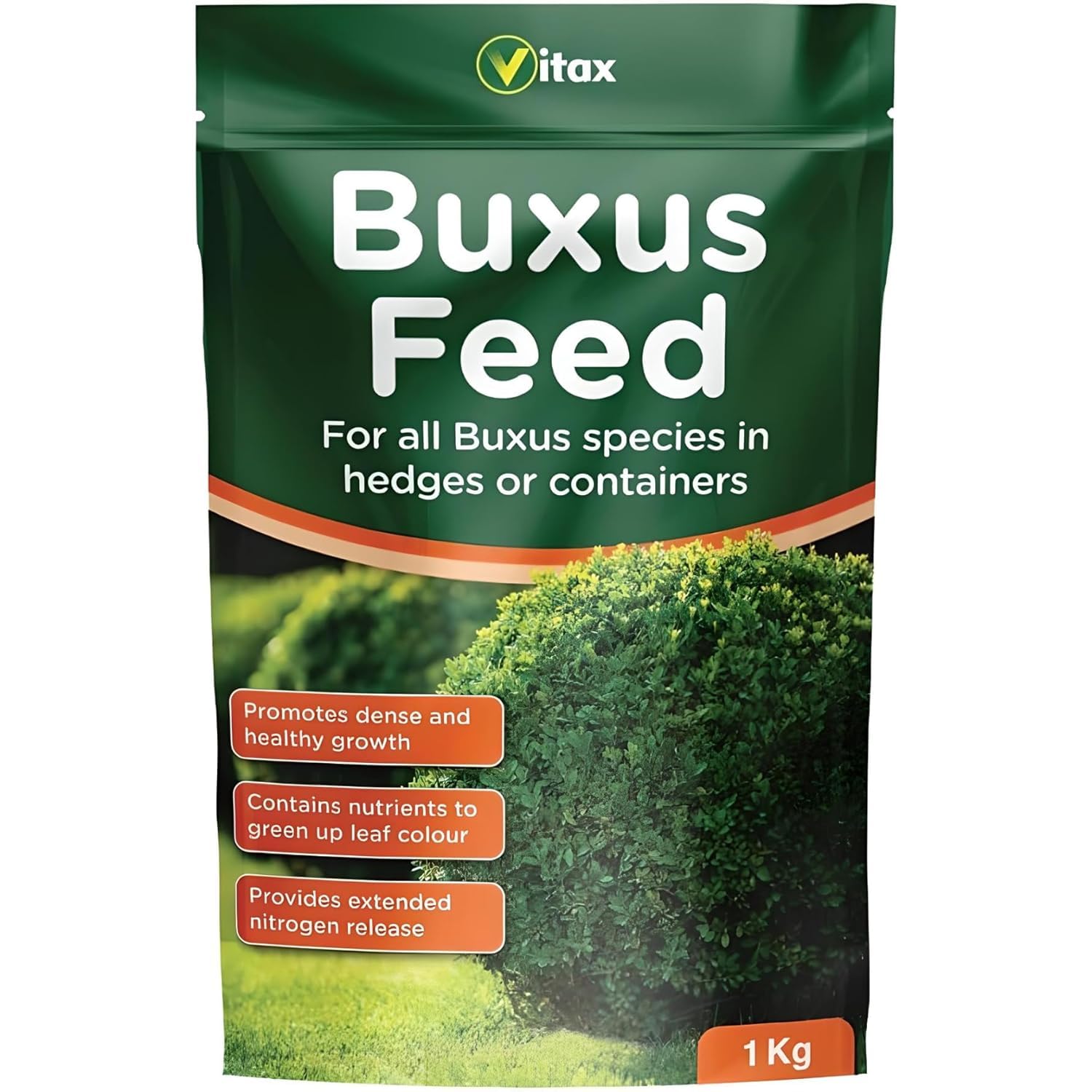 Buxus Feed 1kg – Fertiliser for Hedges & Containers | Slow-Release Nitrogen for Healthy Growth | Ideal for Boxwood, Shrubs & Topiary | Resealable Pouch