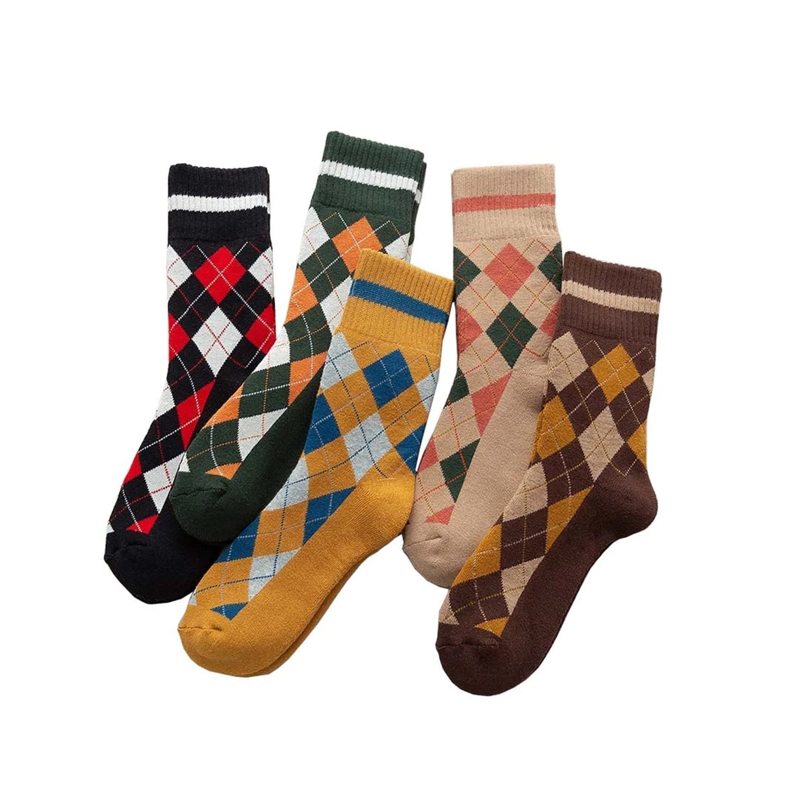 Chaussettes coton diamant contre les pieds froids en hiver | Lot retro Harajuku epais