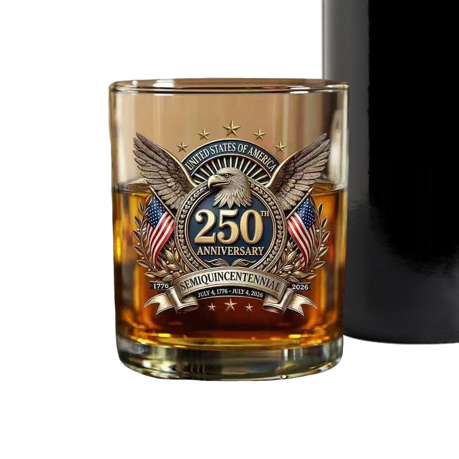 Botella de whisky americano 250 antiguo vaso histórico para amantes del bourbon tradicional