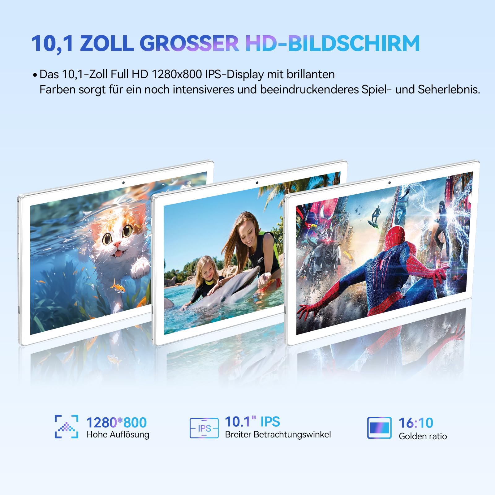 ANTEMPER Tablet 10 Zoll mit Tastatur und Stift | 16GB RAM+128GB ROM (1TB TF) 2026 Neueste Android Tablet PC | MTK Octa-Core 2.0GHz | 5G WiFi | 13MP | 7000mAh Akku | GMS Zertifiziert, Silber