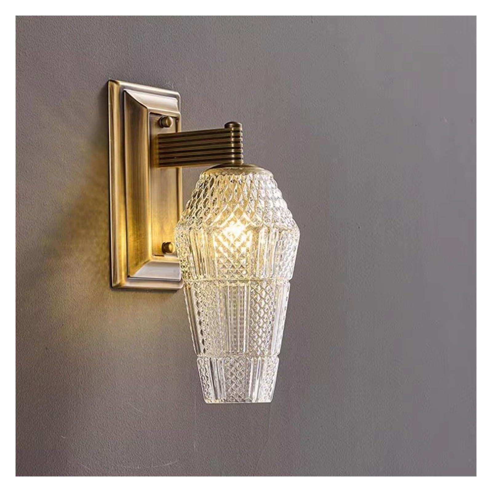 IvyLoutish Modern Brass Wall Lamp Clear Glass Bedroom Parlor Dining Room Bathroom Sconce G9 Bulb,Modern