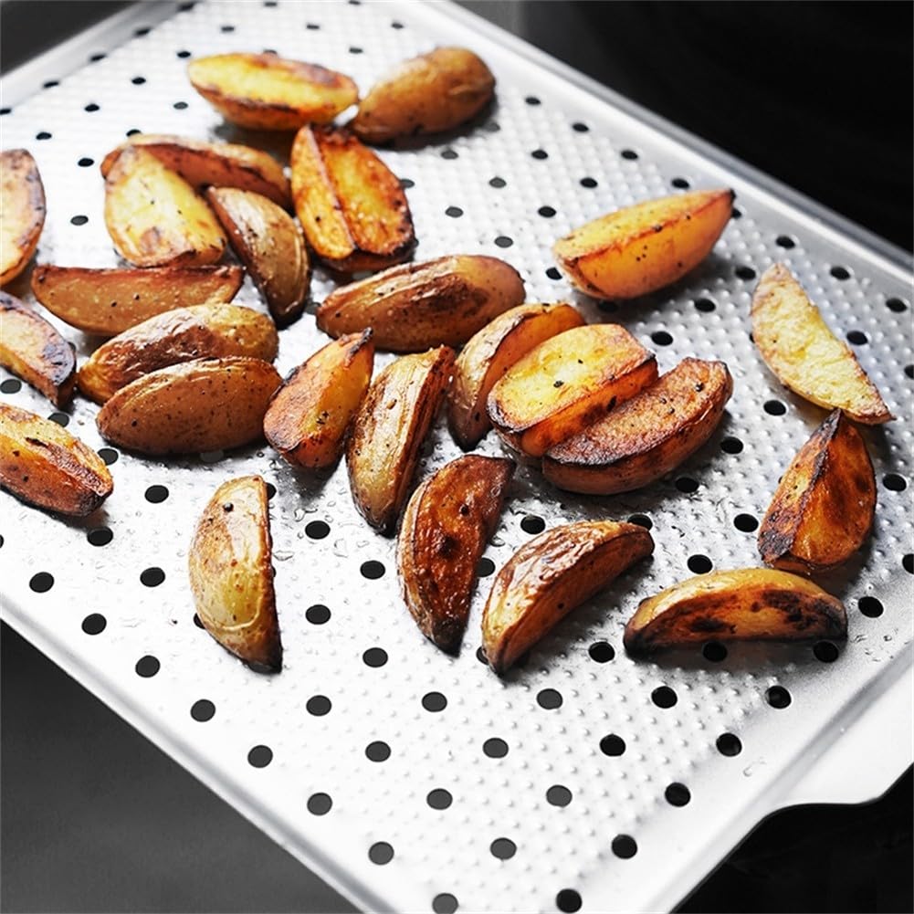 Cestello antiaderente rettangolare per barbecue, per grigliare verdure, carne, pesce, in acciaio al carbonio, 40 x 26 cm