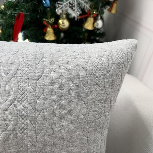 Miniatura 3 de Booque Valley Juego de 2 fundas de almohada decorativas, supersuaves, elegantes, modernas, color gris claro, fundas de almohada elásticas para sofá,