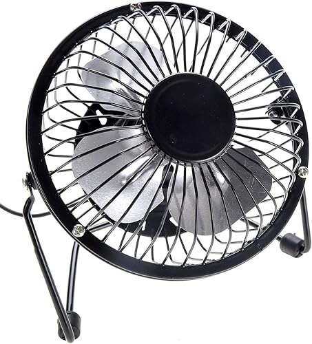 Miniatura 3 de AZ Trading & Import Mini ventilador de mesa portátil de metal USB (negro)