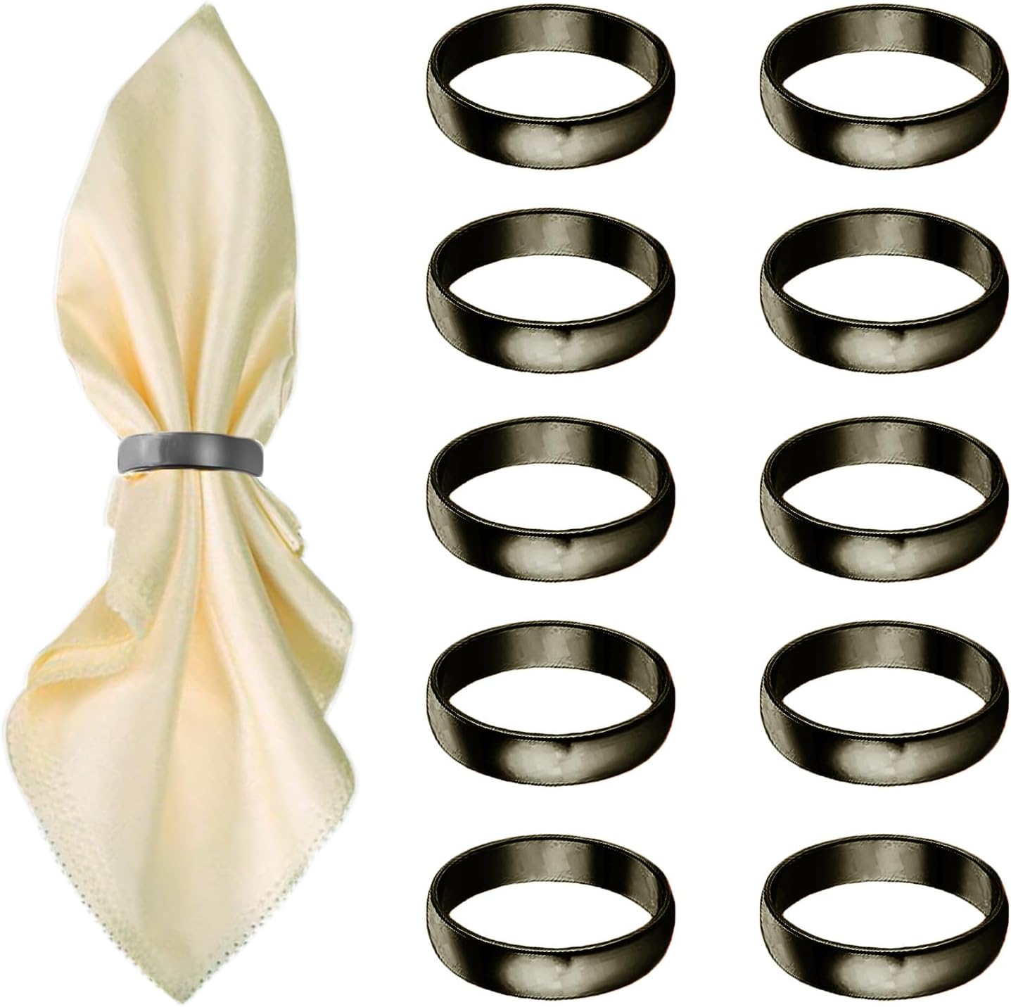 Gold Napkin Rings - 80 Pcs Stainless Steel Napkin Rings,Metal Napkin Ring for Table Settings Wedding Christmas Party Dinner Table