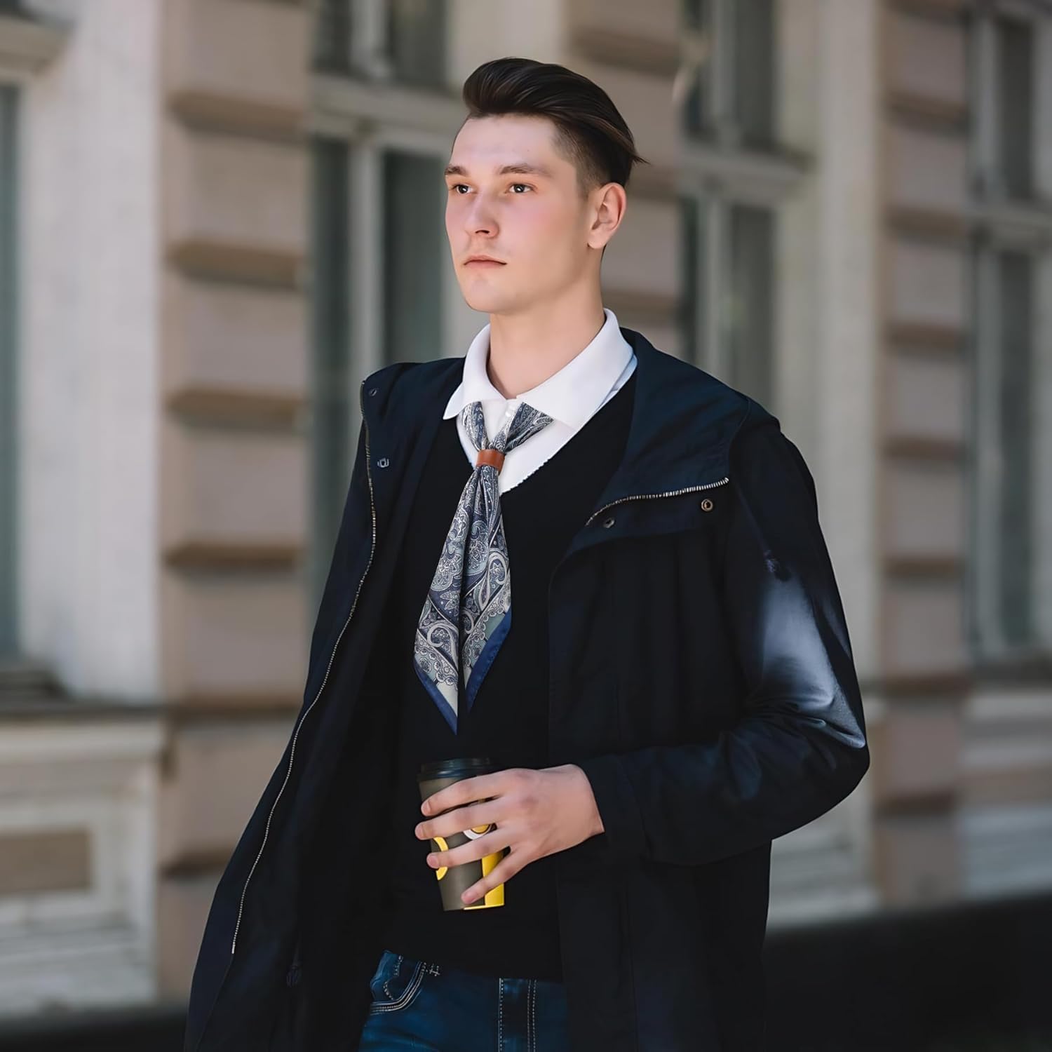 27.5 Inches Square Silk Feeling Neck Scarf for Men Necktie Silk Bandanas Pocket Square Cowboy Scarves - Image 5