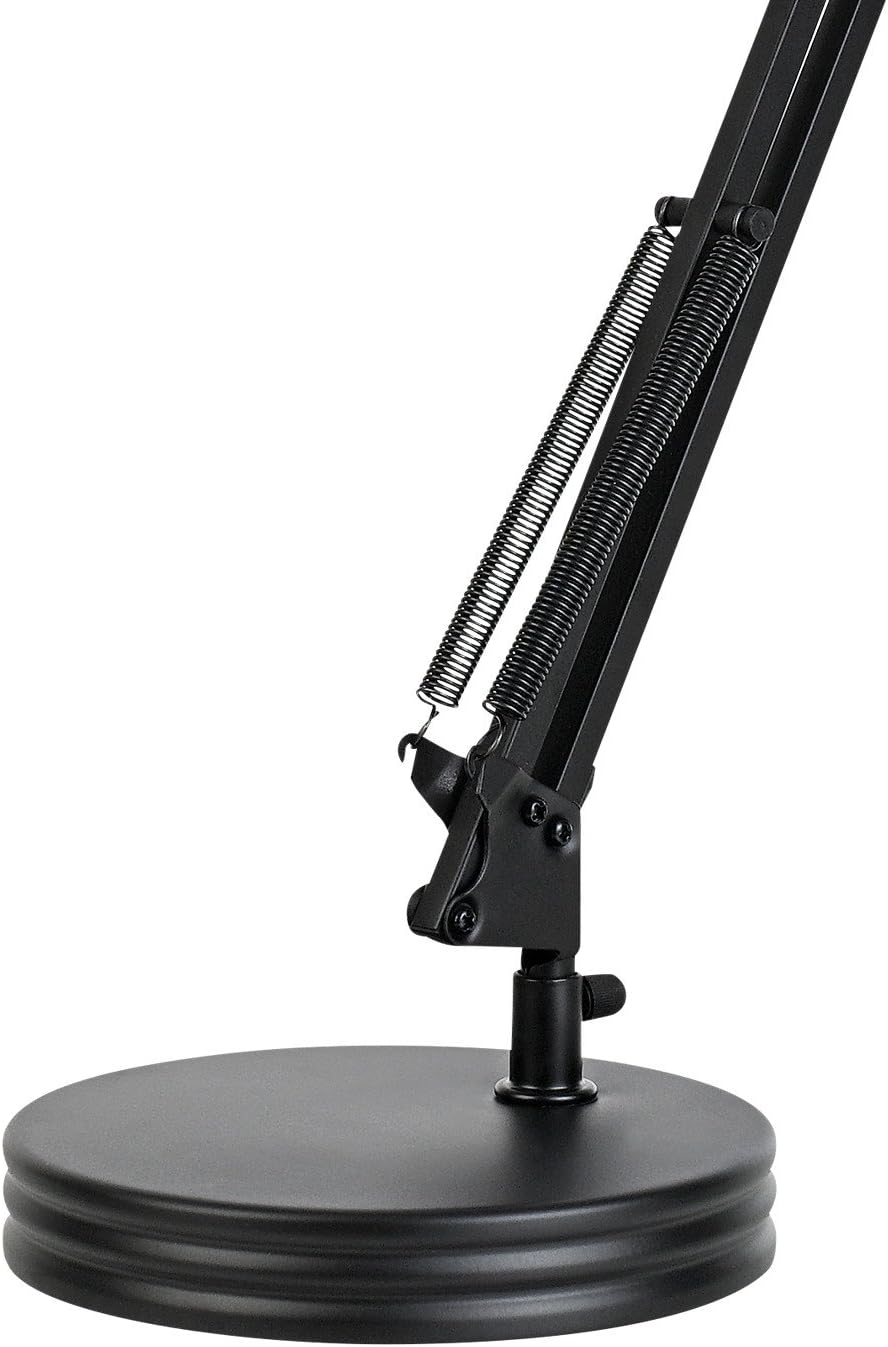 Globe Electric 5698601 Swing-Arm Desk Lamp, With Base, Black - - 