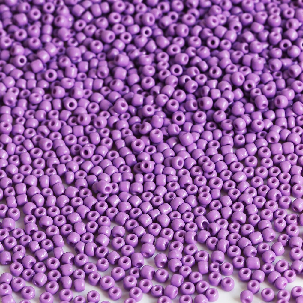 Bala&Fillic Purple Color 3mm Seed Beads About 3600pcs/100Grams in Bag, 8/0 Glass Craft Beads for Making Bracelet Necklace Earring(Purple)