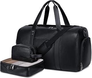 3PCS Leather Weekender Bag For Women And Men