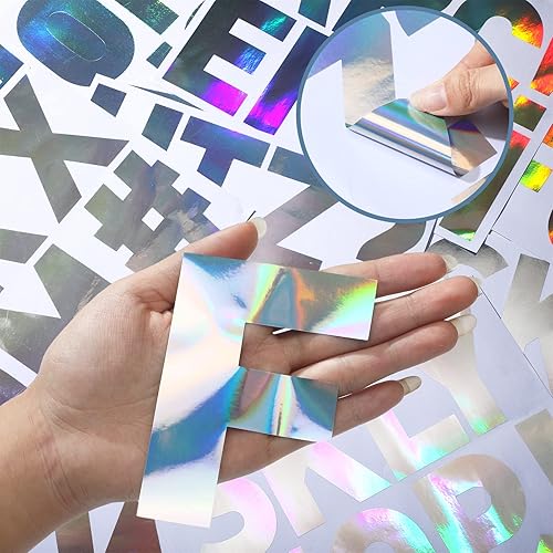 Miniatura 9 de Panelee 140 piezas de 20 hojas de calcomanías de letras grandes de 4 pulgadas, calcomanías de letras del alfabeto, calcomanías autoadhesivas para