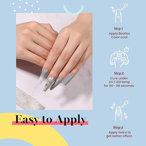 Miniatura 162 de Beetles - Esmalte de uñas en gel de 0.5 onzas fluidas (15ml), curado con lámpara LED, extracción por remojo, para arte de uñas, estética