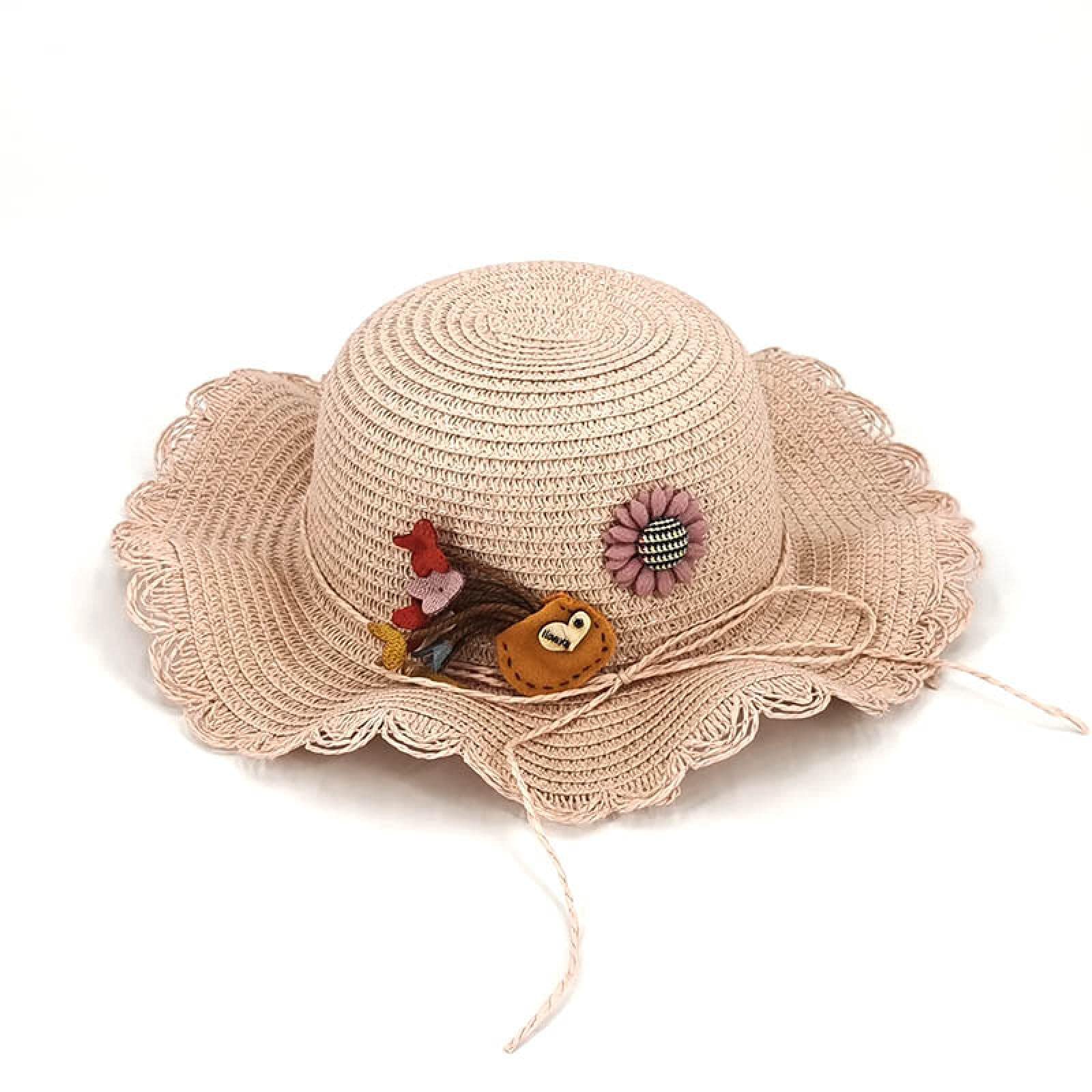 BENHAI Bebé 3-6-12 Meses Sombrero De Paja De Playa De Verano, 1-2-4 Años Gorra De Malla Transpirable Sombrero Delgado para Niños Y Niñas Sombrero De Primavera Y Otoño