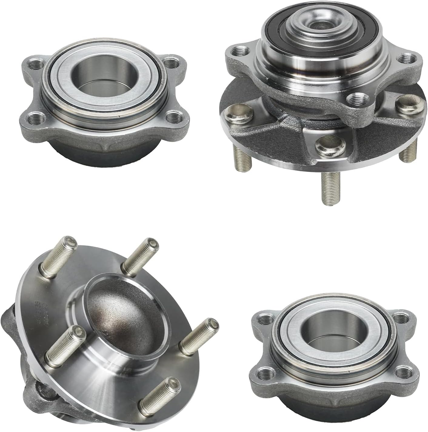 Detroit Axle - 4pc Front Wheel Bearing and Hubs Kit for Infiniti G35 2003-2007, Nissan 350Z 2003-2009, RWD Only, 2004 2005 2006 Wheel Bearings Wheel Bearing Hubs Assembly Set Replacement