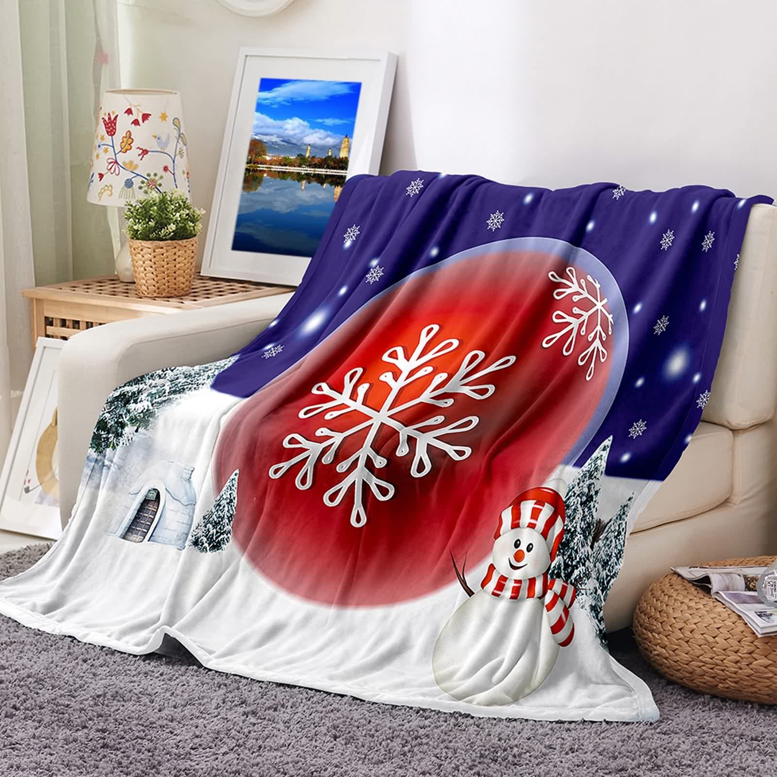 Couverture polaire flannel 100x150cm - Plaid de lit et canapé doux