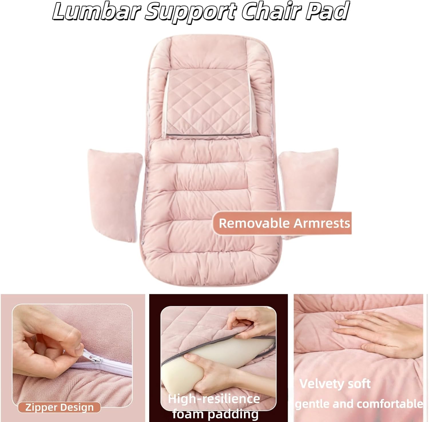 Office Chair Cushion for Desk,High Back Chair Cushion with Lumbar Support,Anti-Slip Chair Pad for Desk Chairs Gaming Chairs (Dark Gray)