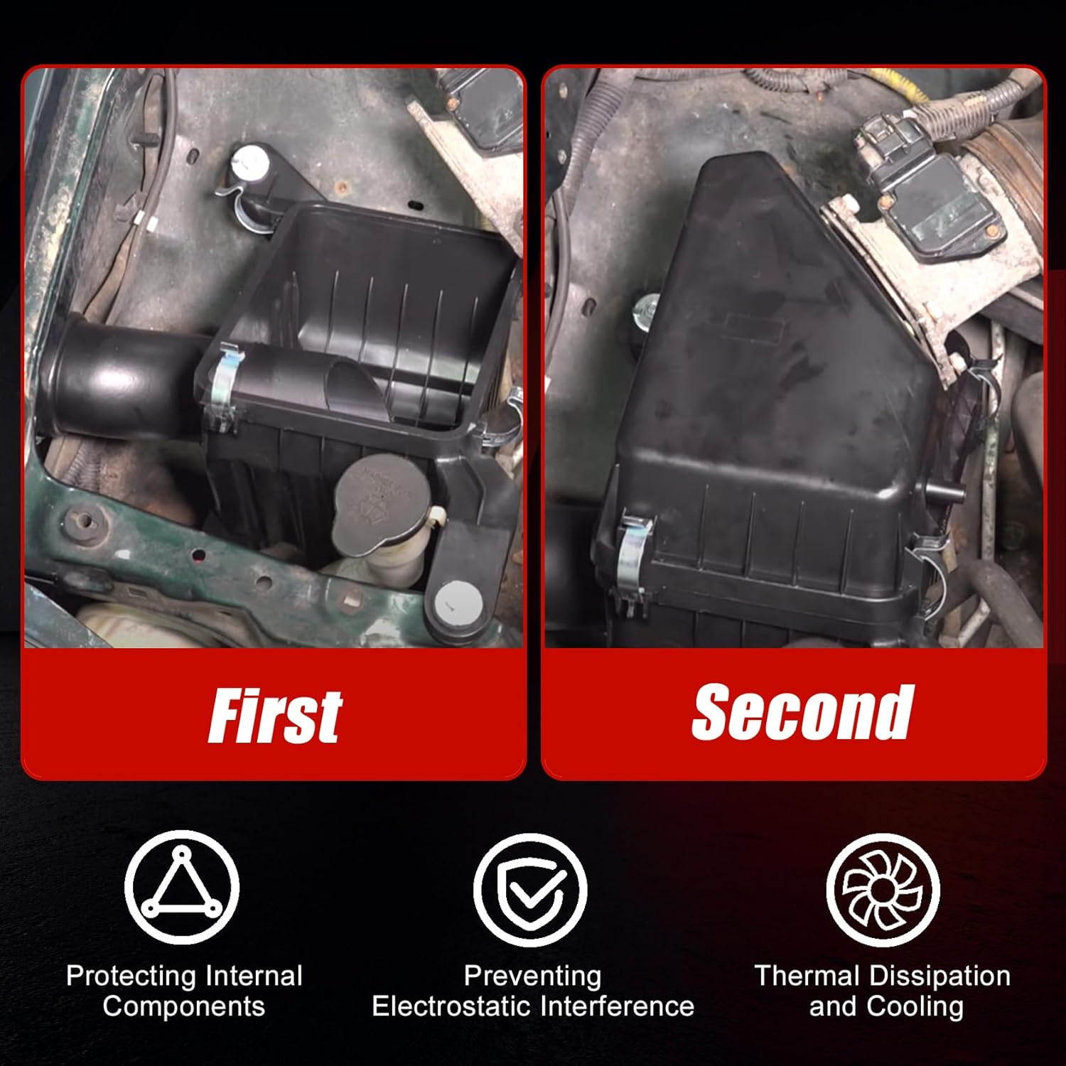 FZJDSD Air Cleaner Box Housing 177000C010 319-58127A Compatible with Toyota Tacoma 2.4L&2.7L 1995-2004 4runner 2.7L 4cyl 1996-2000 Replace 17700-0C010 17700-0C020 177000C020 258-500 319-58127B