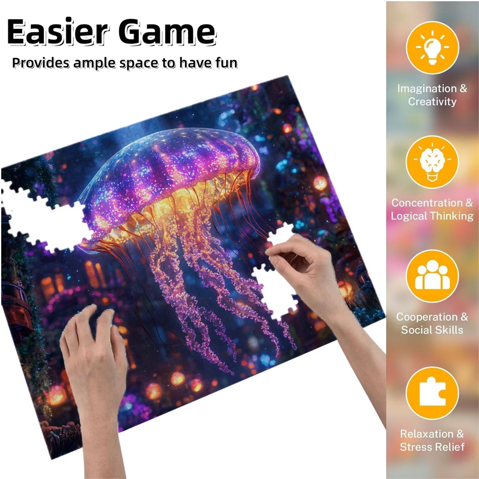 Jigsaw Puzzle, 6000 Pezzi Puzzle Classici, Medusa Puzzle Rilassamento Intelligence, Mpossibile Difficile Puzzles impegnativo per adulti Puzzles per Gioco Familiare, Regalo per Amore Amico Viola K0F924