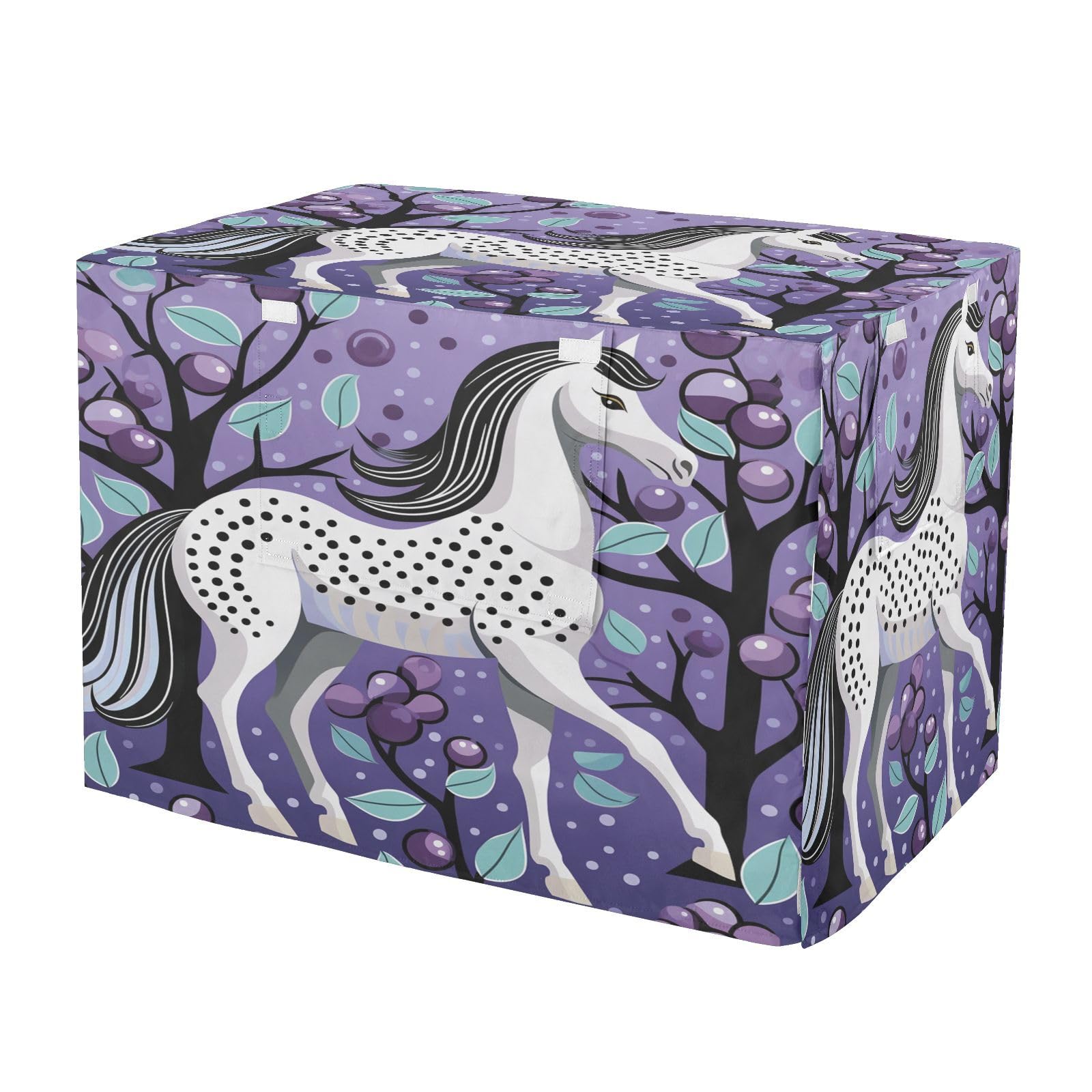 Housse imperméable violette Cheval Blanc pour cage de chien et chat