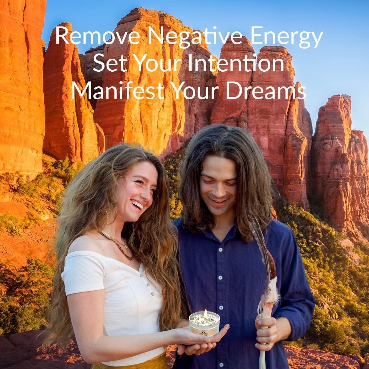 Sage Smudge Candle with White Sage Leaf (6oz) Manifest & Cleanse - Pure Sage Energy Cleansing Candle for Meditation – Spiritual for Protection & Intention – Soy Wax - Made in USA - Image 3