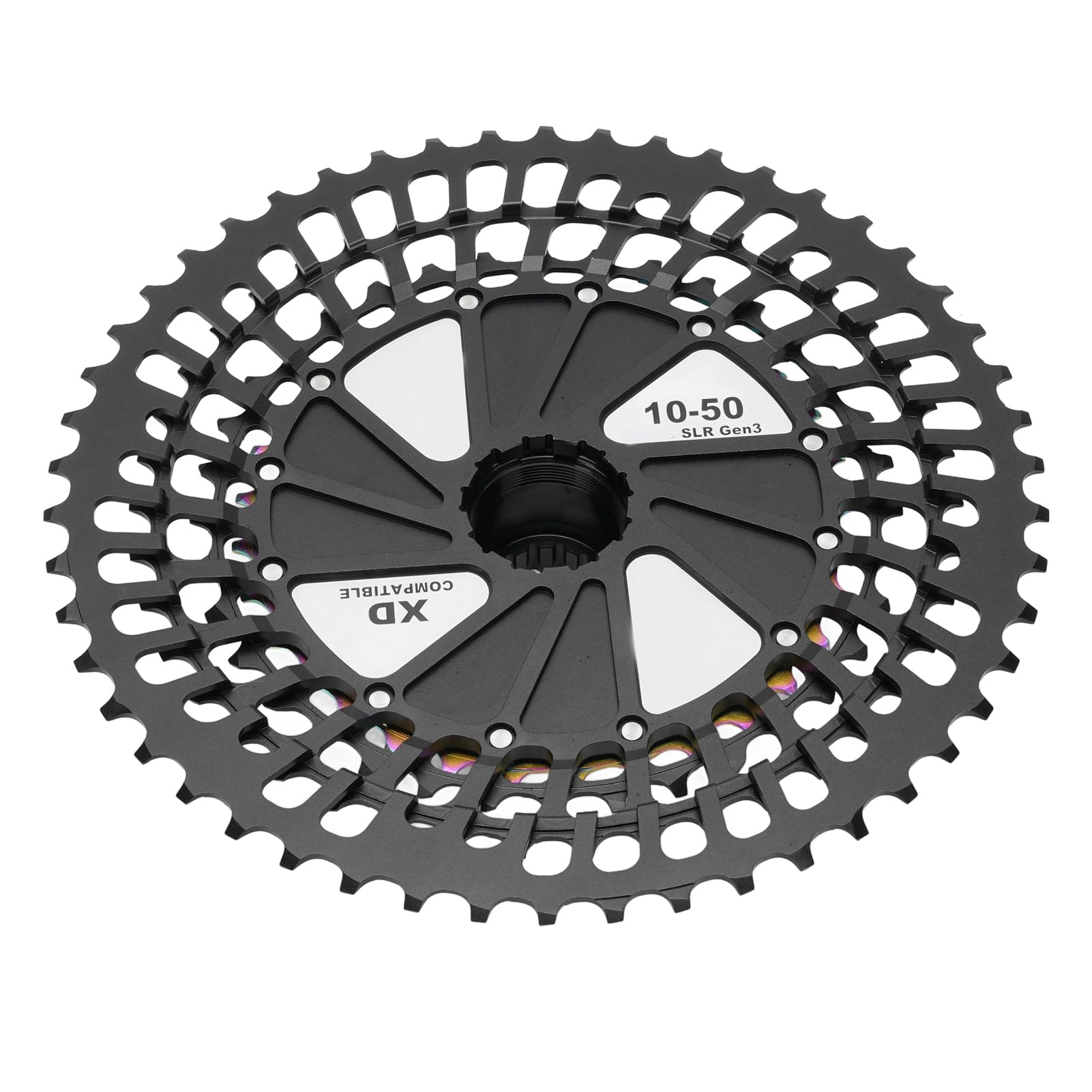 Tbest Cassette de Bicicleta Ultraligero 10 50T 12 Velocidades CNC Hueco Volante de Bicicleta Reemplazo XD Freehub Aplicable Ciclismo