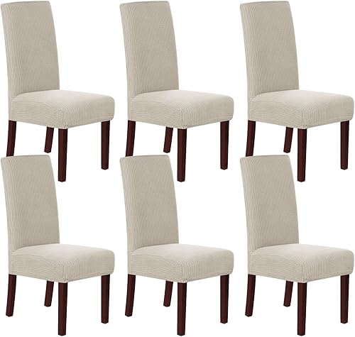 H.VERSAILTEX - Juego de 6 fundas elásticas para sillas de comedor, fundas protectoras para sillas Parsons, cubiertas para sillas de comedor, con