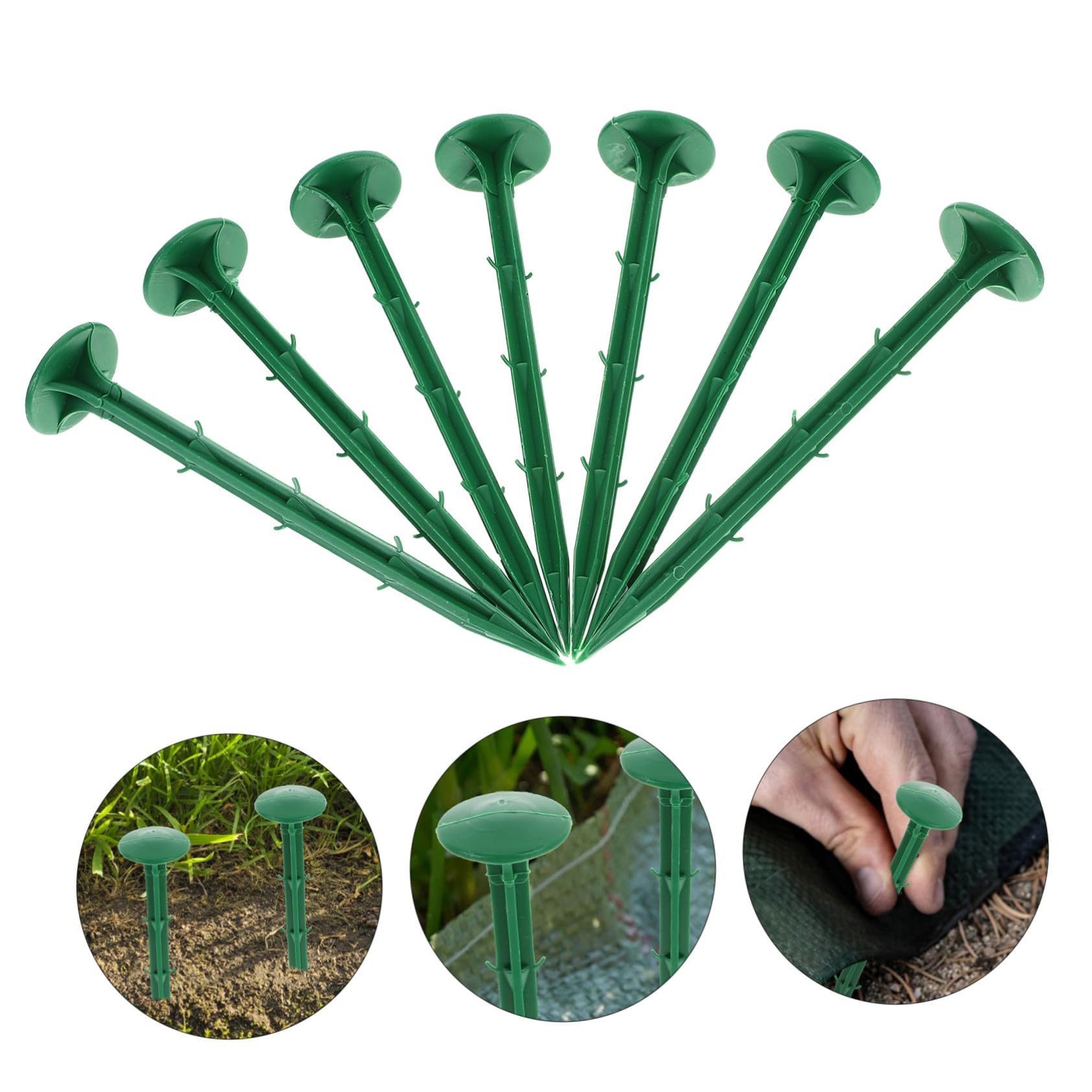 Piquets de Sol en Plastique Verts 100 Pièces à Barbes pour Jardin
