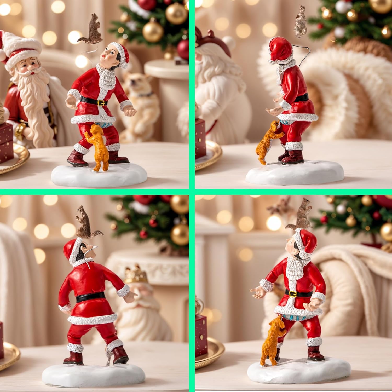 Snow Village National Lampoon's Christmas Vacation Snow Christmas Vacation Village Accessories Squirrel Dog Figurine Festive Holiday Decorations Display (Squirrel&Dog)