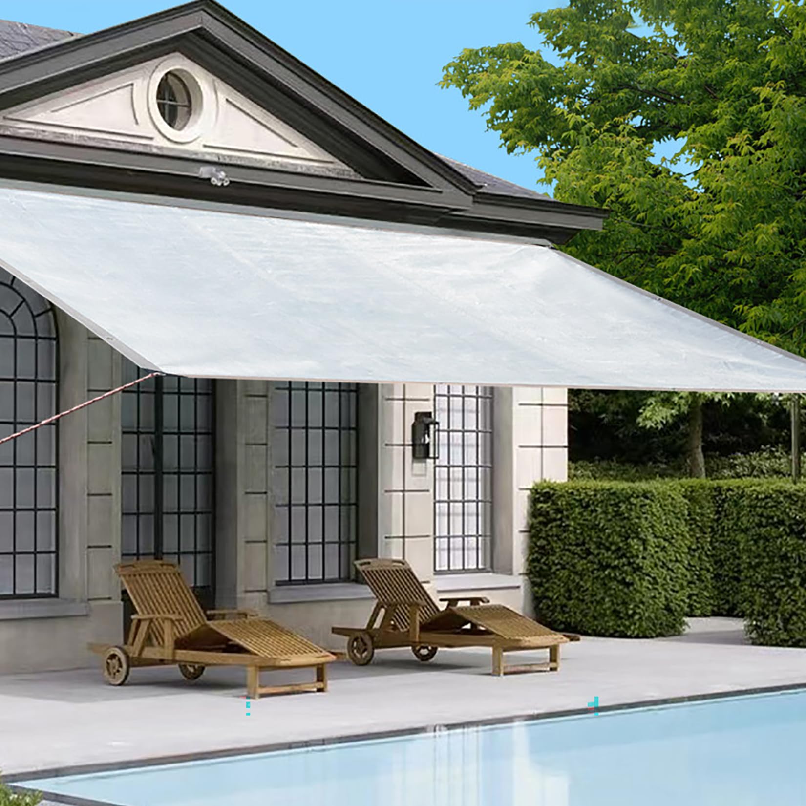 Toile Ombrage Aluminisée 99% UV Réfléchissante HDPE 4 Saisons Jardin | 5x6m Filet d'ombrage anti UV Toile pare-soleil Protection solaire extérieure pour balcon appartement potager plantes