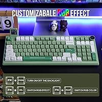 Vista 6 de EPOMAKER RT100 - Junta de 97 teclas BT5.02.4GUSB-C Teclado mecánico con pantalla de visualización personalizable, perilla, enchufe intercambiable