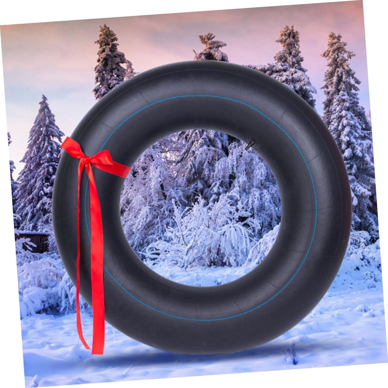 Thickened Inflatable Snow Inner Tube 80cm Winter Outdoor Skiing for Adults and Sturdy Butyl Rubber Sledding Float Tube Winter Sports Accessories