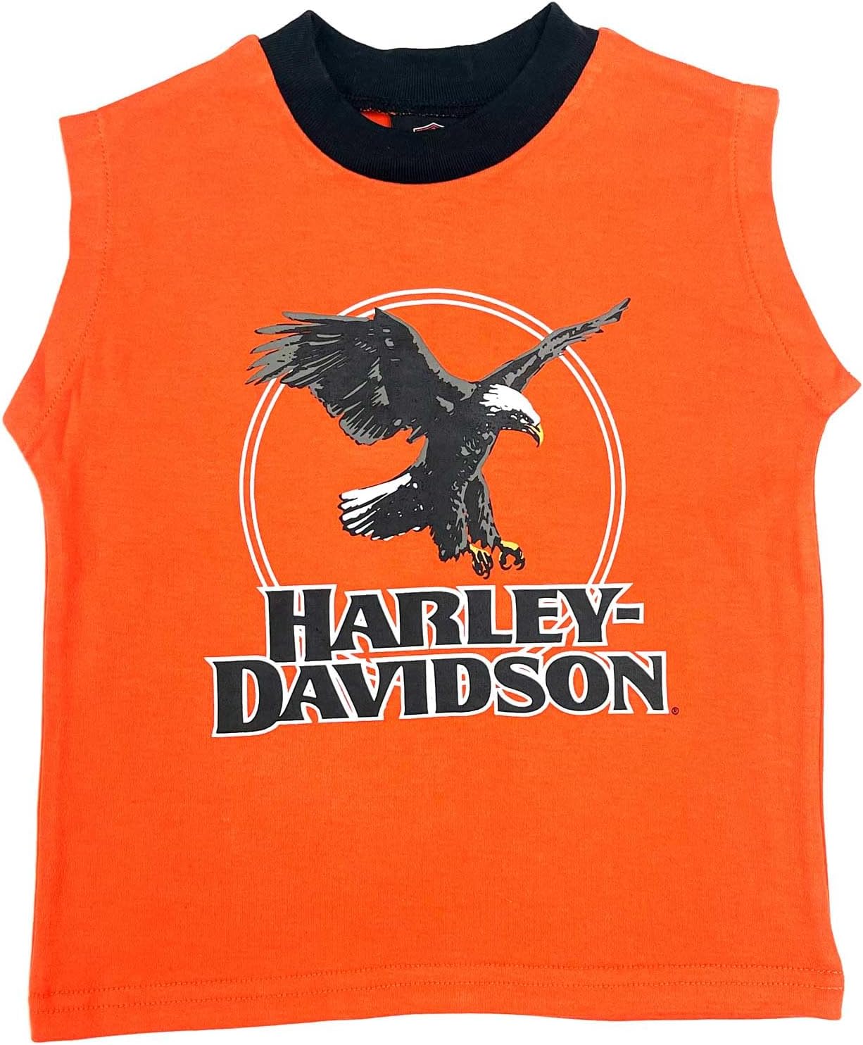 Harley-Davidson Little Boys' Eagle Sleeveless Toddler Muscle Tee - Orange