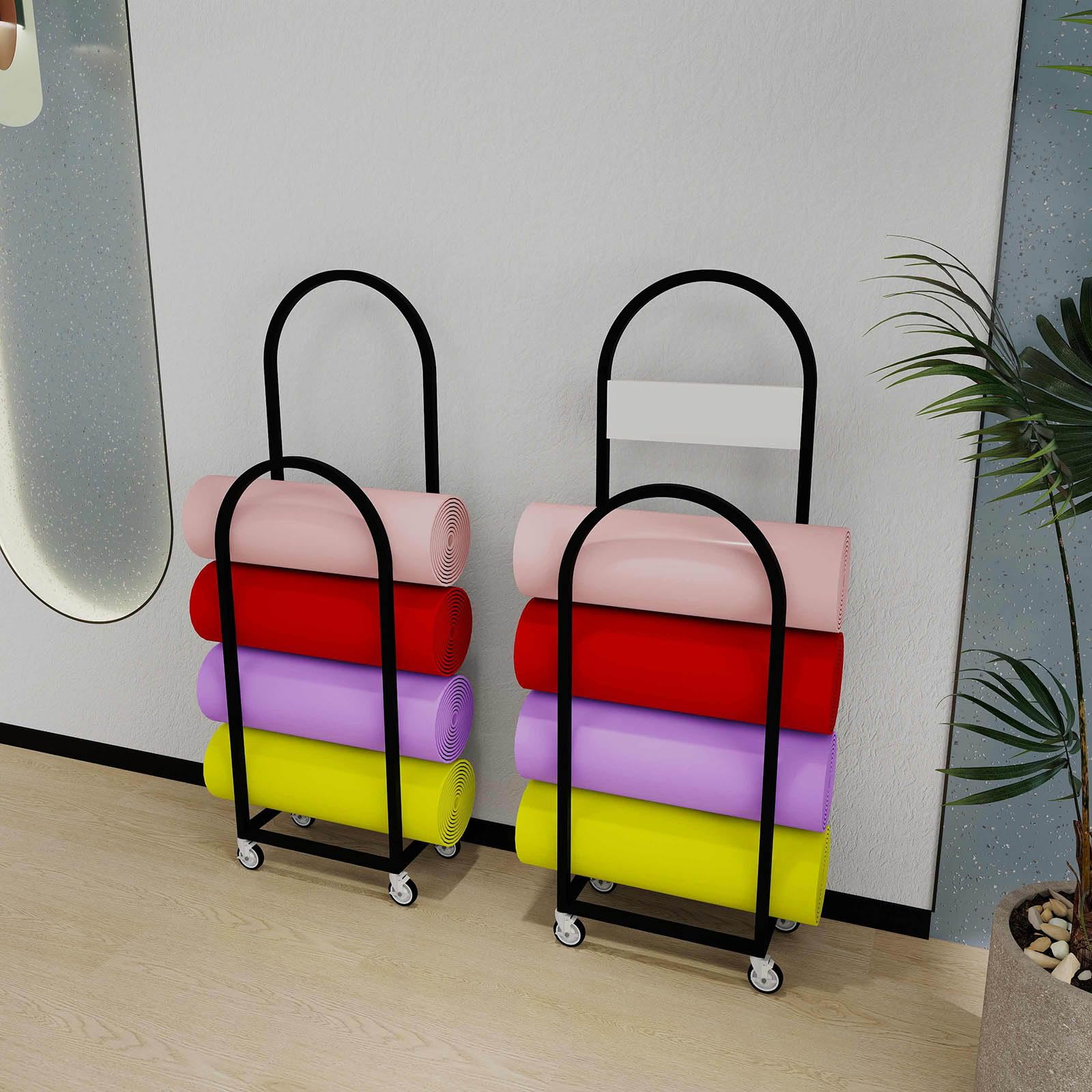 Estante de almacenamiento para esterilla de yoga montado en la pared, estante multicapa de gran capacidad para organización del hogar