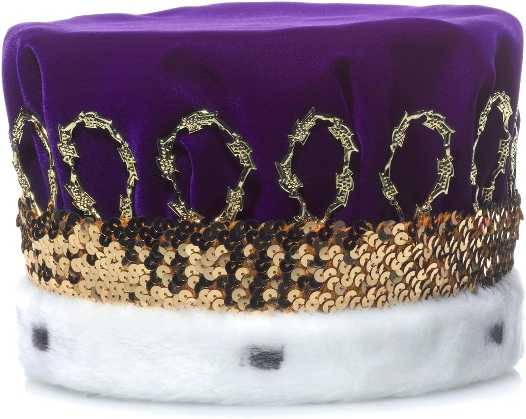 Anderson's Velvet Crown, Faux Fur, Gold or Silver Trim, 6 1/2 Inches