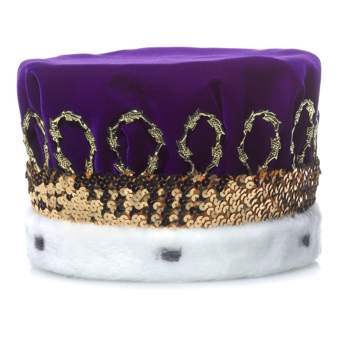 Anderson's Velvet Crown, Faux Fur, Gold or Silver Trim, 6 1/2 Inches