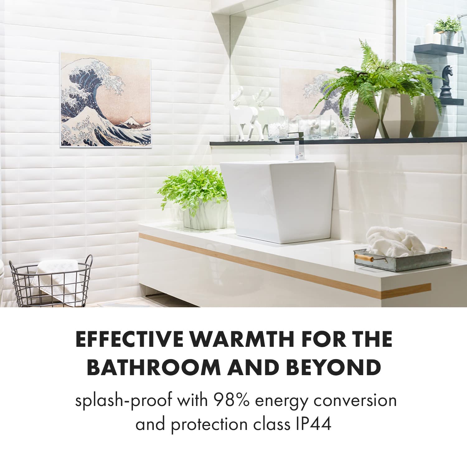 Klarstein Riscaldamento a infrarossi con termostato, 350 W, riscaldamento elettrico intelligente a infrarossi, per montaggio a parete, IR con controllo app IoT/WiFi, radiatore per ambienti umidi,