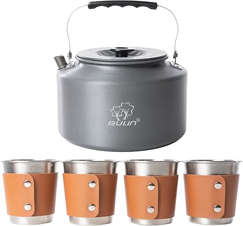 Miniatura 11 de Bulin Hervidor de camping 1.6L Intercambio de calor Campamento té cafetera ligero al aire libre senderismo equipo tetera portátil NEGRO-1,6