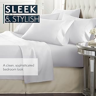 HC Collection Bed Skirt King Size, Soft Microfiber Box Spring Cover, 14" Inch Drop King Bed Skirt, Wrinkle & Fade Resistent - Cream