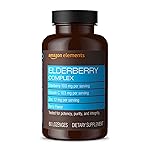 Amazon Elements Elderberry Complex, Immune System Support, 60 Berry Flavored Lozenges, Elderberry 100mg, Vitamin C 103mg, Zinc 12mg per Serving (Packaging may vary)