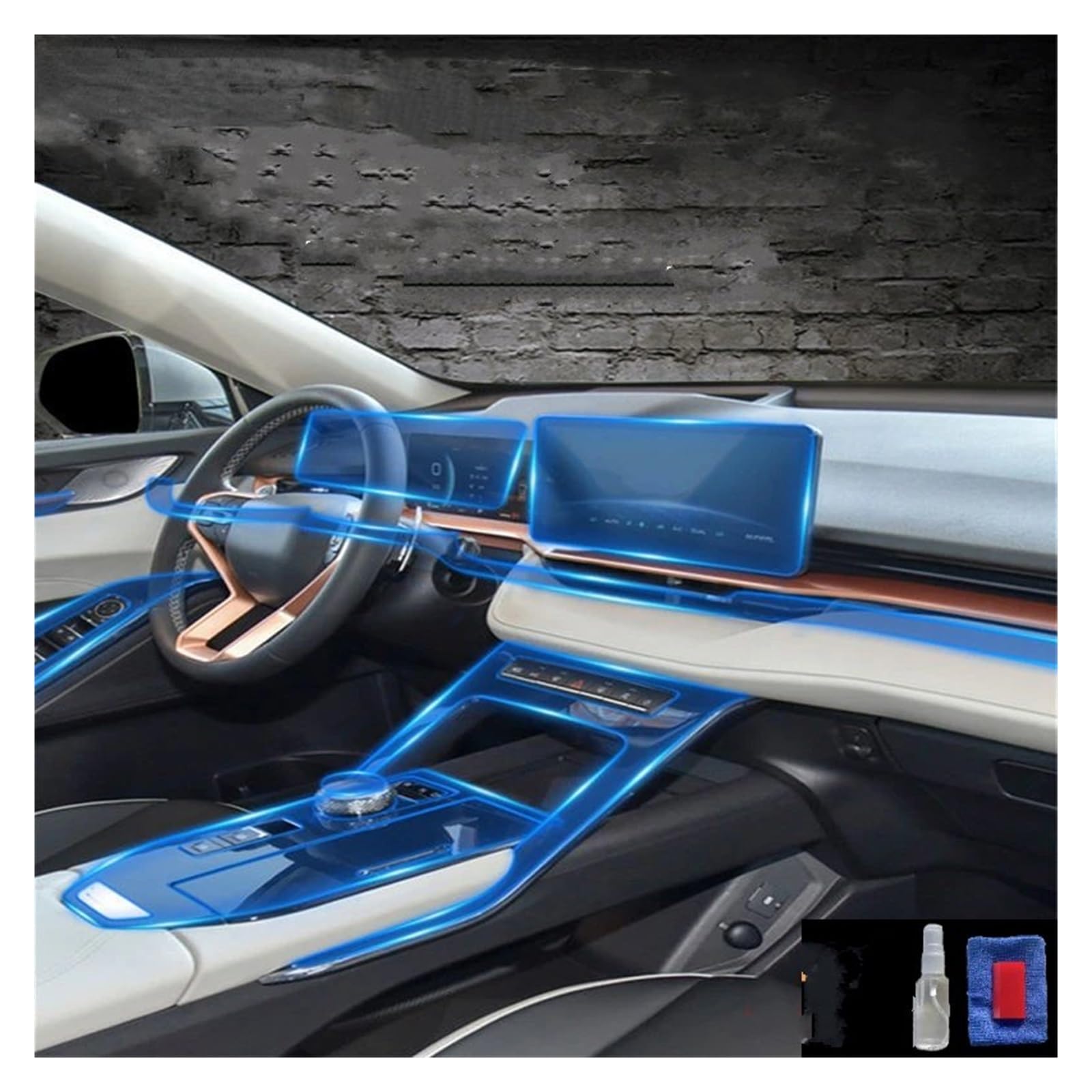 Car Trim Interior for HAVAL H6 2021 Car Interior Center Console Transparent TPU Protective Film Anti-Scratch Repair Refit(Dashboard)