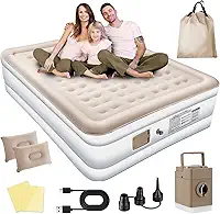 Colchão Inflável de ar Queen Double High, 2025 NEW Actualizar a Qualidade, com Bomba Rápida Inflação/Deflação, Terno Comfort, Camping, Viagem, Portátil Impermeável