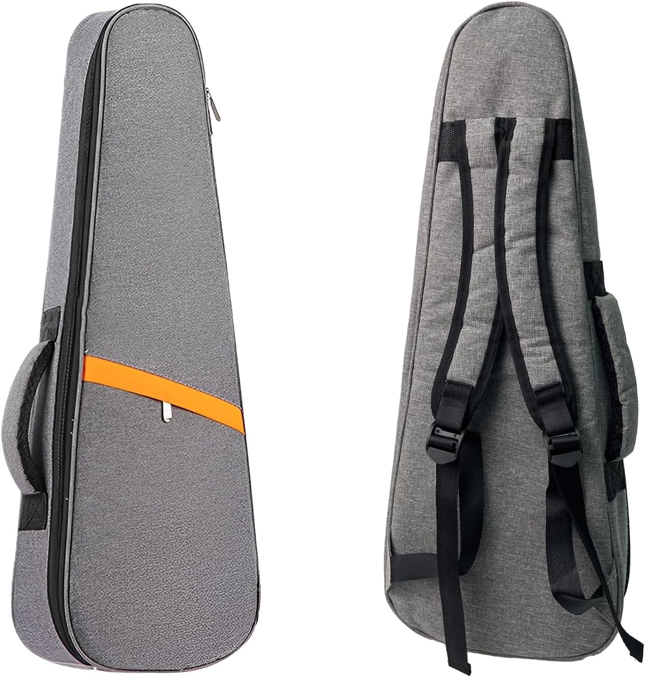 GLOW WINGS Ukulele Case 12MM Sponge Padding Handles Waterproof Dustproof Shockproof Ukulele Bag for Concert Soprano Tenor Ukulele (Soprano-21 inch-Gray)-picture-28