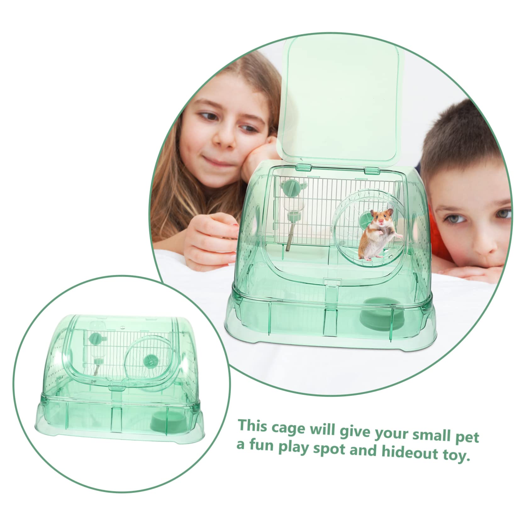 Jaula para Hámster Pequeña De Caja para Mascotas Contenedor para Cobayas Estuche Transparente para Hámster Habitación del