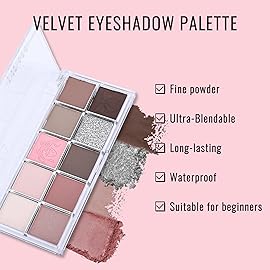 Erinde 10 Colors Eyeshadow Palette Makeup - Matte Shimmer Glitter Eye Shadow, Ultra-Blendable, High Pigmented, Naturing-Looking, Neutral Nude Eyeshadow Pallet with Professional Brush,19