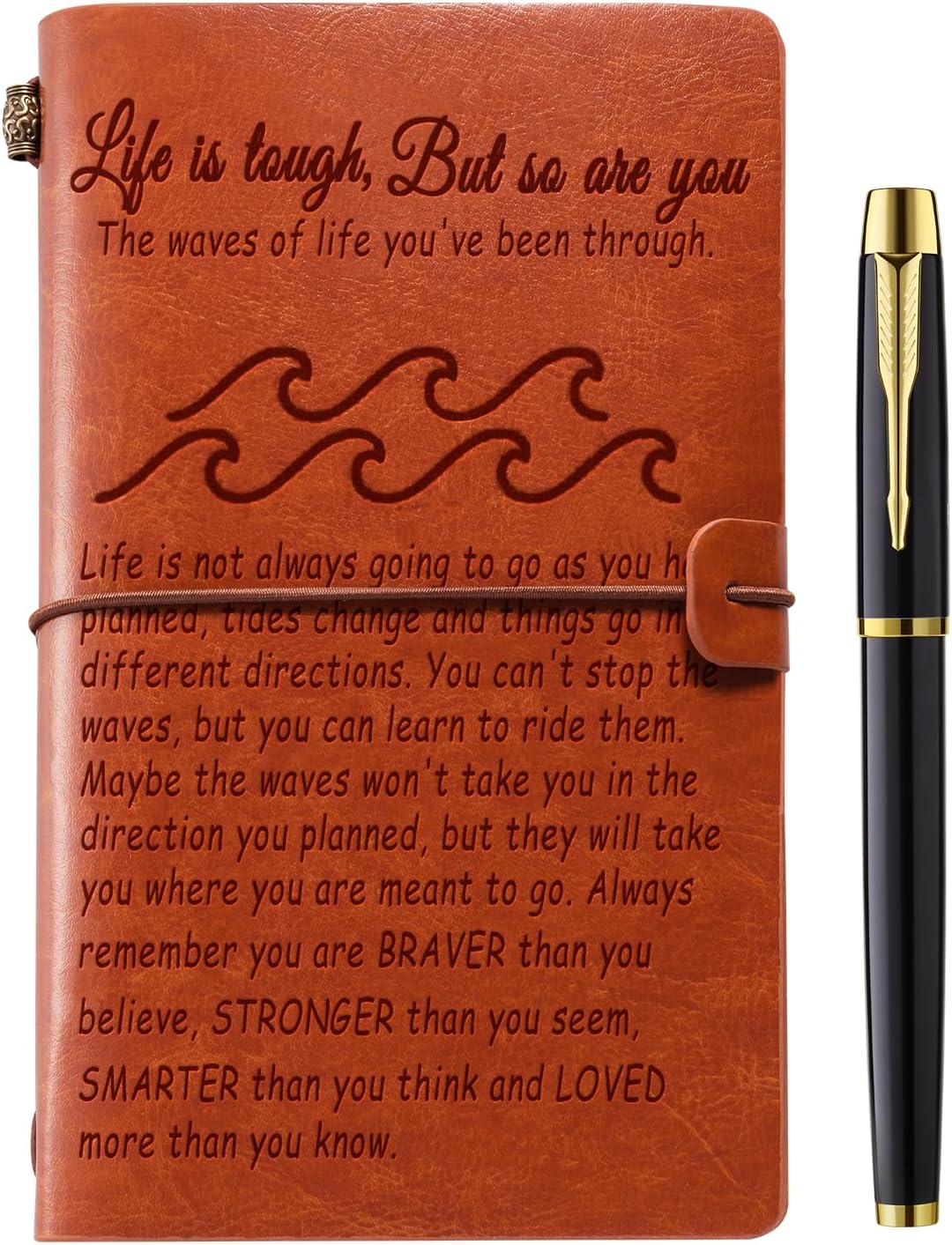 Inspirational Gifts for Women, Leather Journal Notebook Breast Cancer Self Care for Woman, Get Well Gift for Women after Surgery, Relaxation Stress Relief Anxiety Relief Gifts